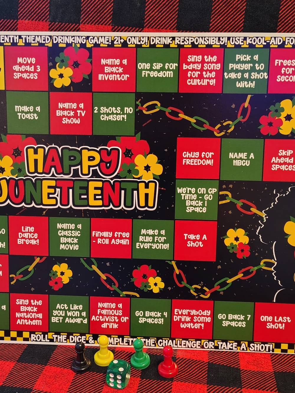 Happy Juneteenth Party Board Game - 16x20 Board Size